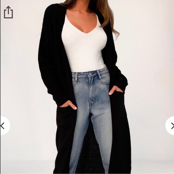 Black Tall Maxi Cardigan in Large - Picture 4 of 4